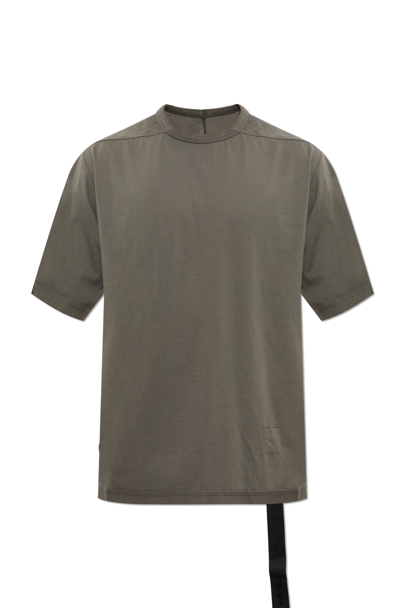 Rick Owens DRKSHDW T-shirt Z Dekoracyjnym Paskiem, Mężczyźni, Szary
