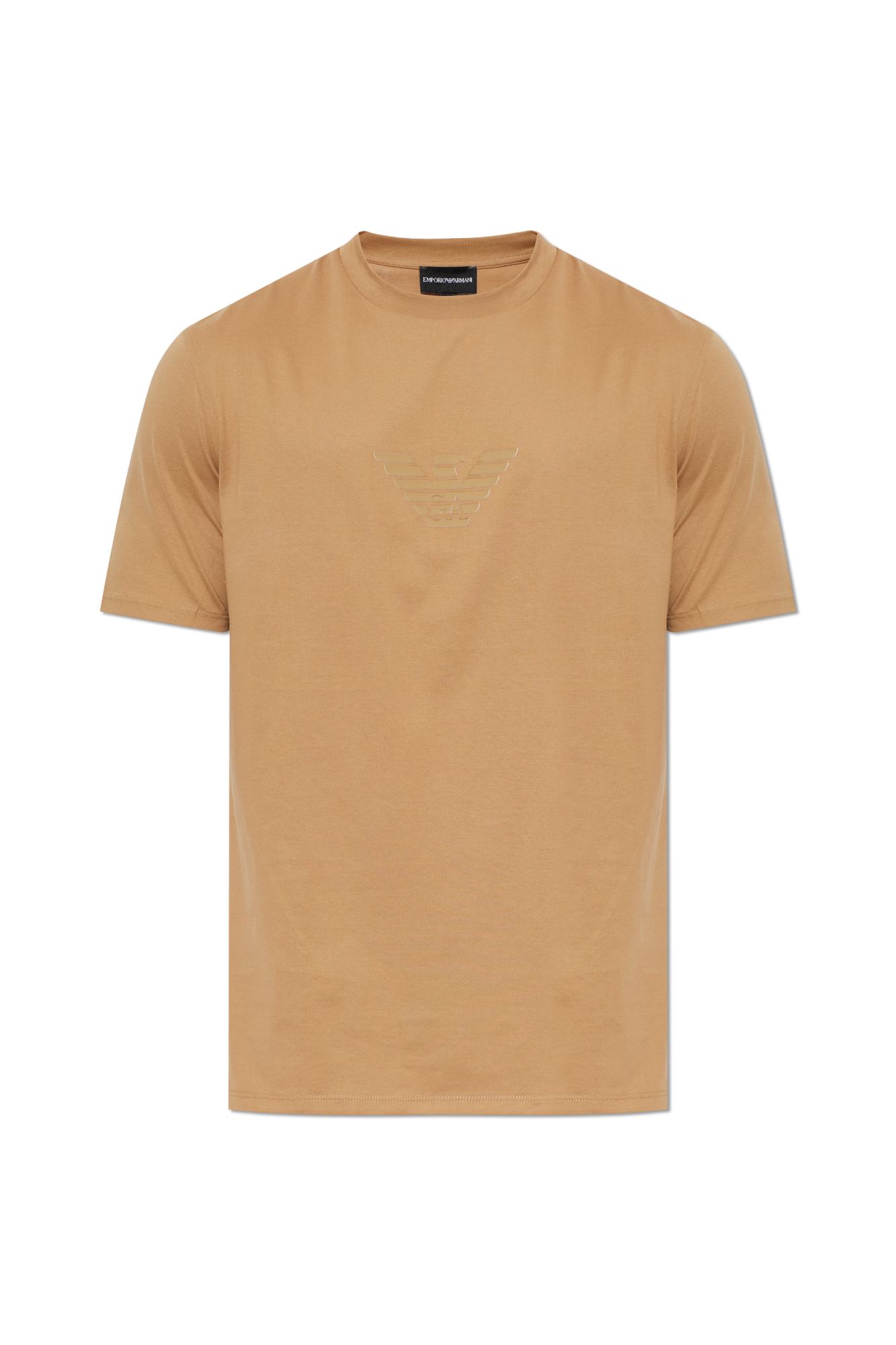 Emporio Armani T-shirt Z Logo, Mężczyźni, Beżowy