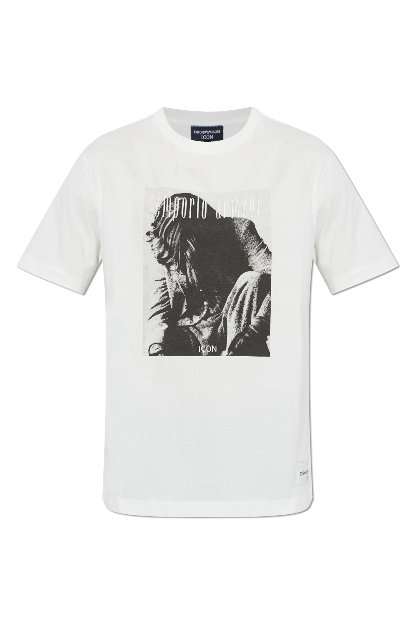 Emporio Armani T-shirt Z Nadrukiem, Mężczyźni, Biały