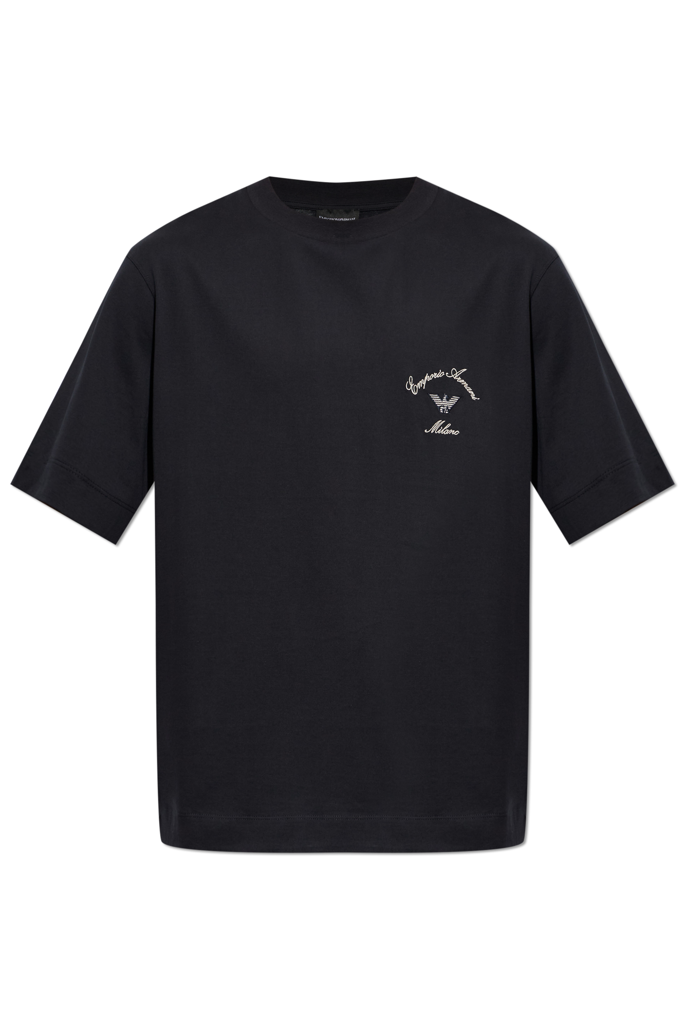 Emporio Armani T-shirt Z Wyszytym Logo, Mężczyźni, Granatowy