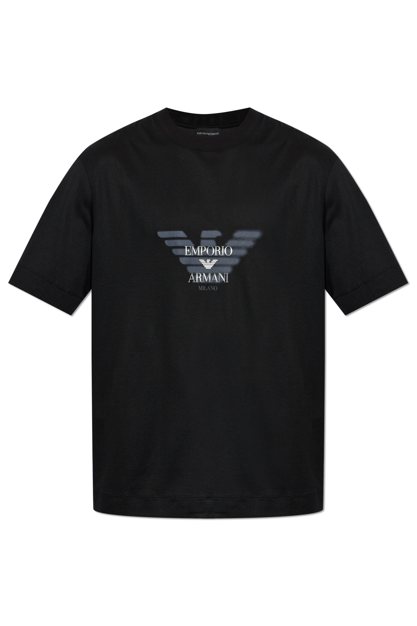 Emporio Armani T-shirt Z Nadrukowanym Logo, Mężczyźni, Czarny