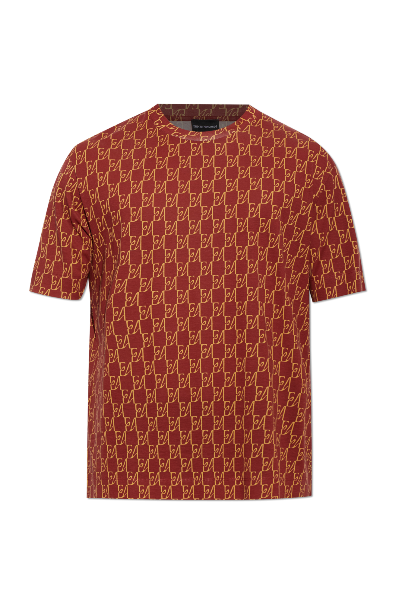 Emporio Armani T-shirt Z Monogramem, Mężczyźni, Czerwony