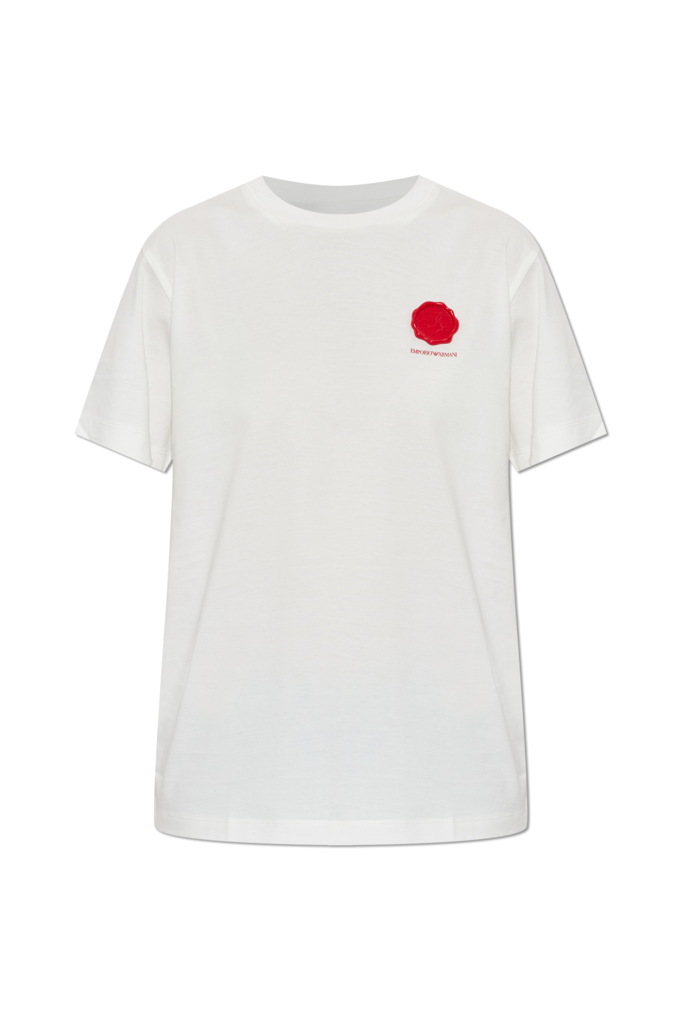 Emporio Armani T-shirt Z Aplikacją, Kobiety, Biały
