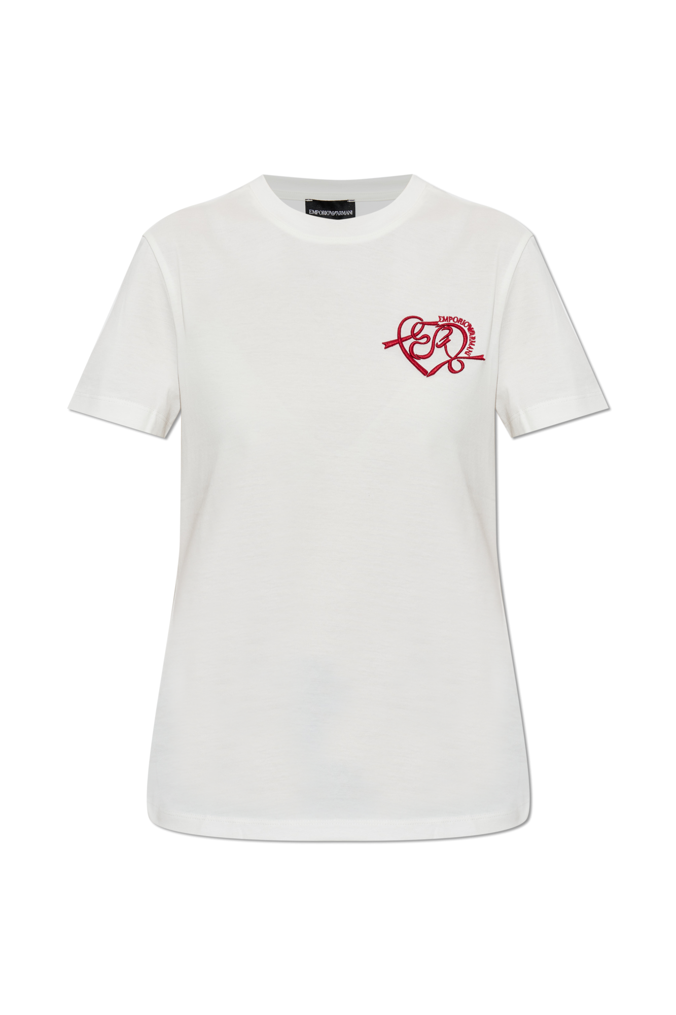 Emporio Armani T-shirt Z Wyszytym Logo, Kobiety, Biały