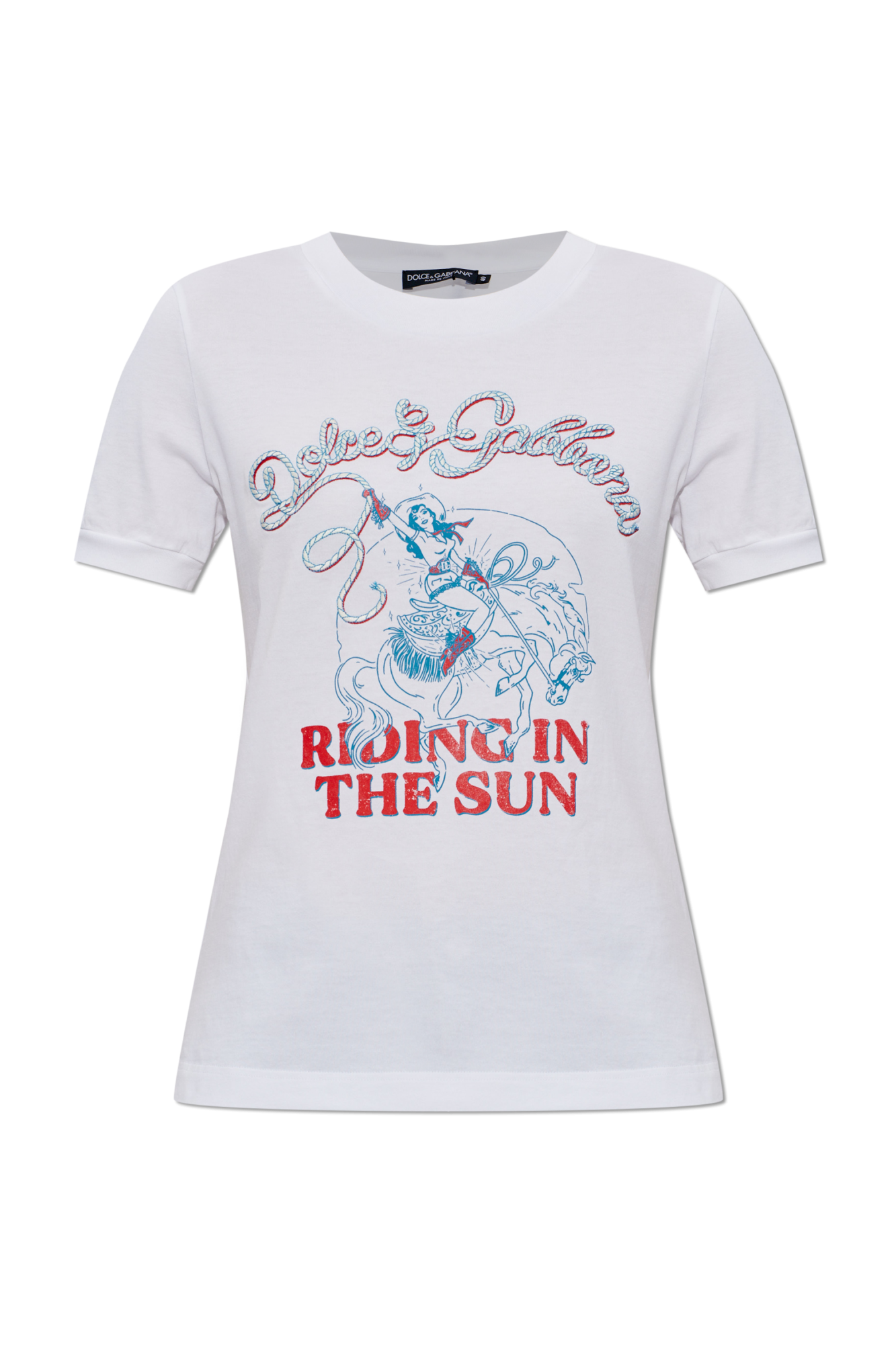 Dolce & Gabbana T-shirt Z Nadrukiem, Kobiety, Biały