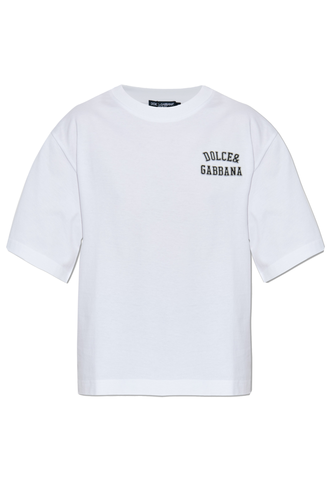 Dolce & Gabbana T-shirt Z Logo, Kobiety, Biały
