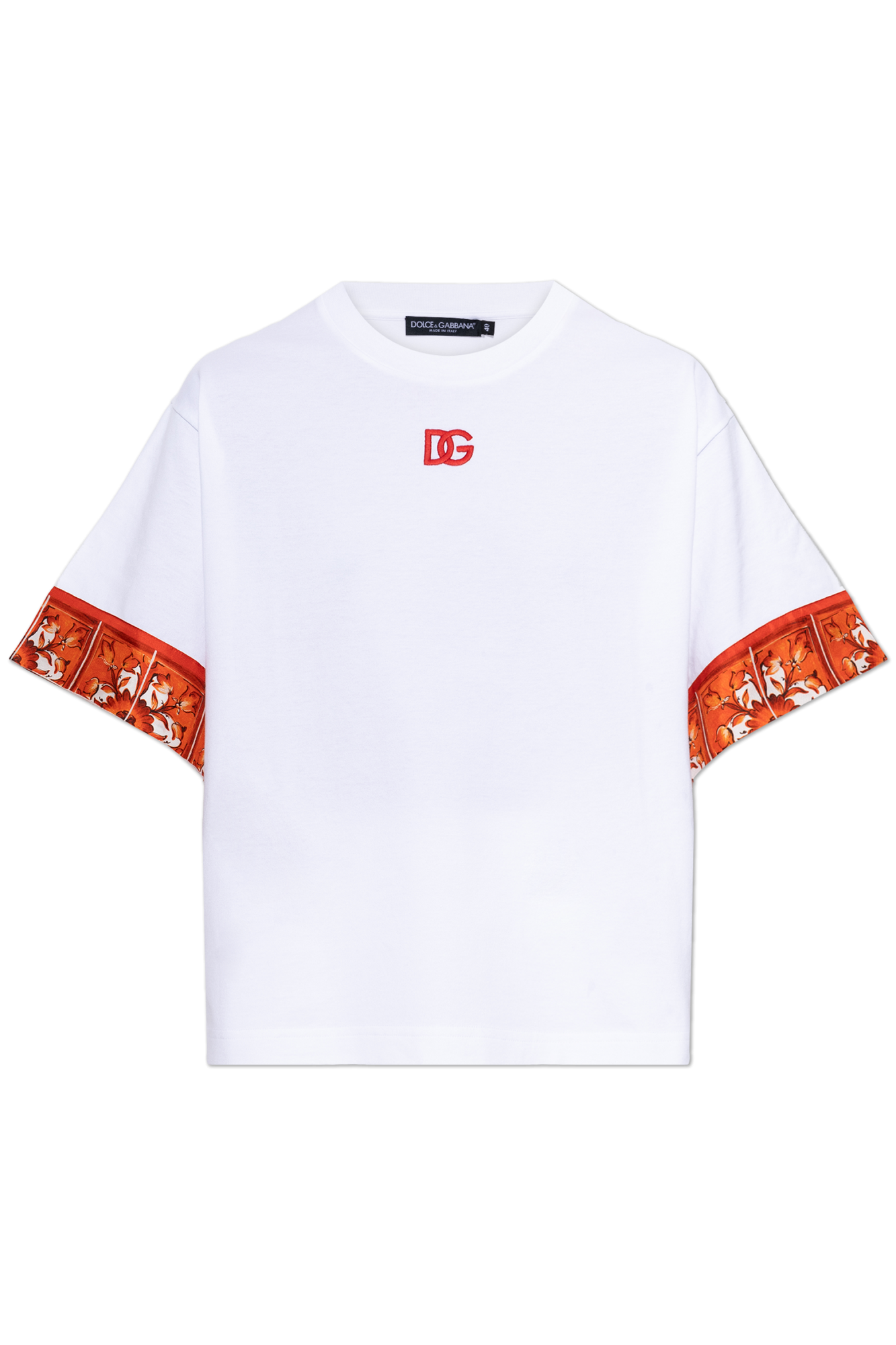 Dolce & Gabbana T-shirt  Z Nadrukiem `Majolica`, Kobiety, Biały
