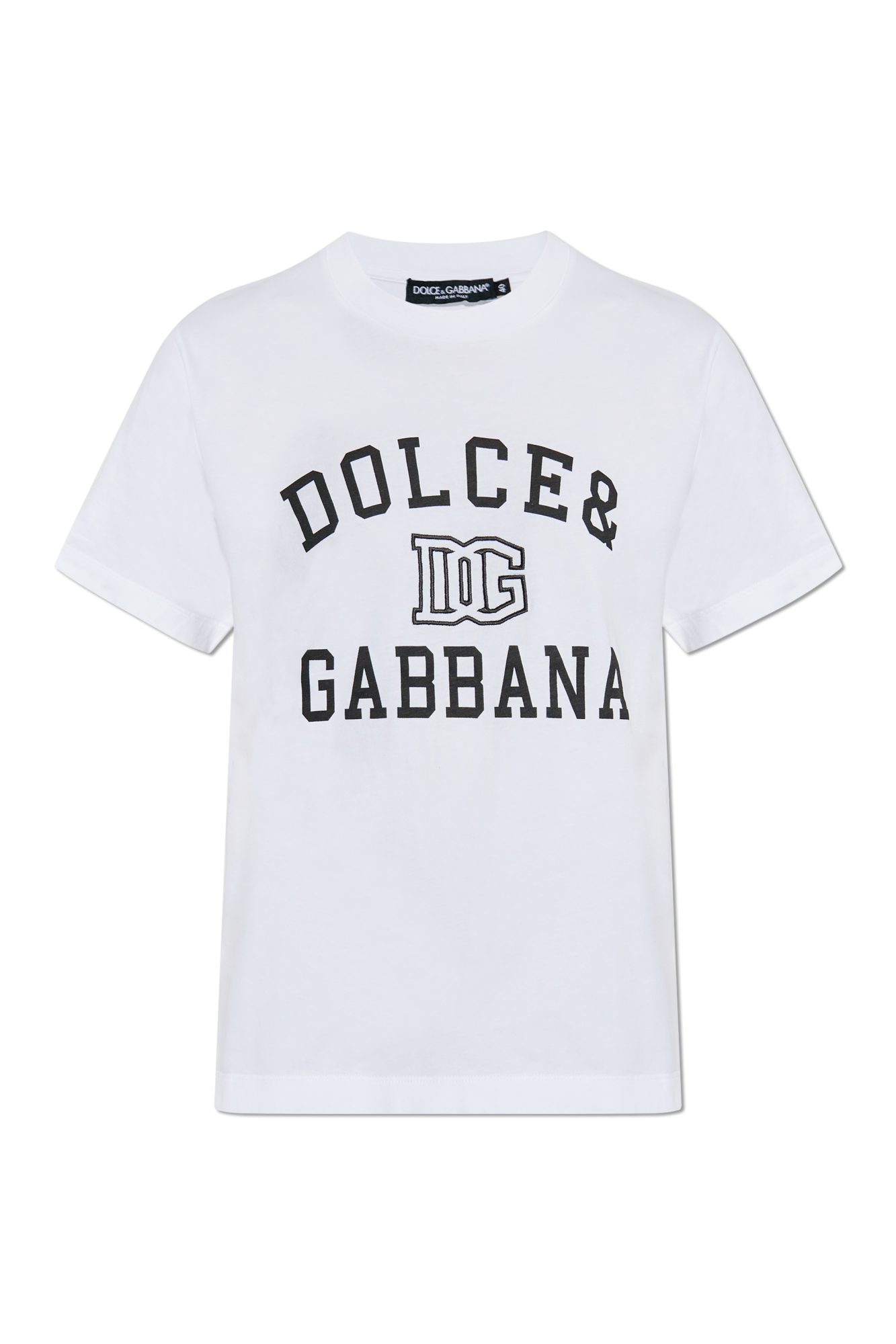 Dolce & Gabbana T-shirt Z Logo, Kobiety, Biały