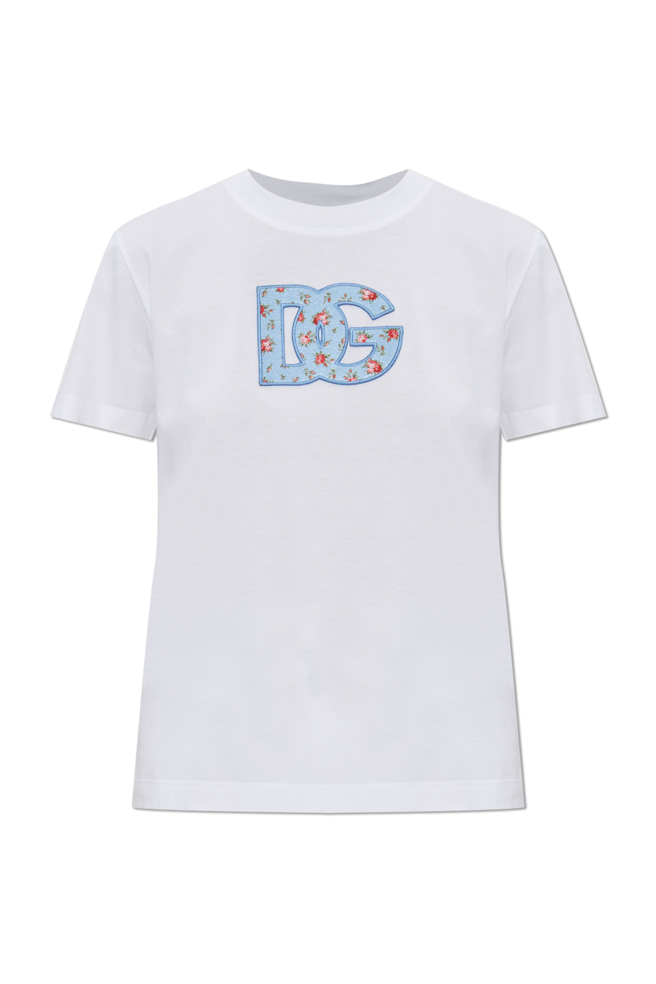 Dolce & Gabbana T-shirt Z Logo, Kobiety, Biały