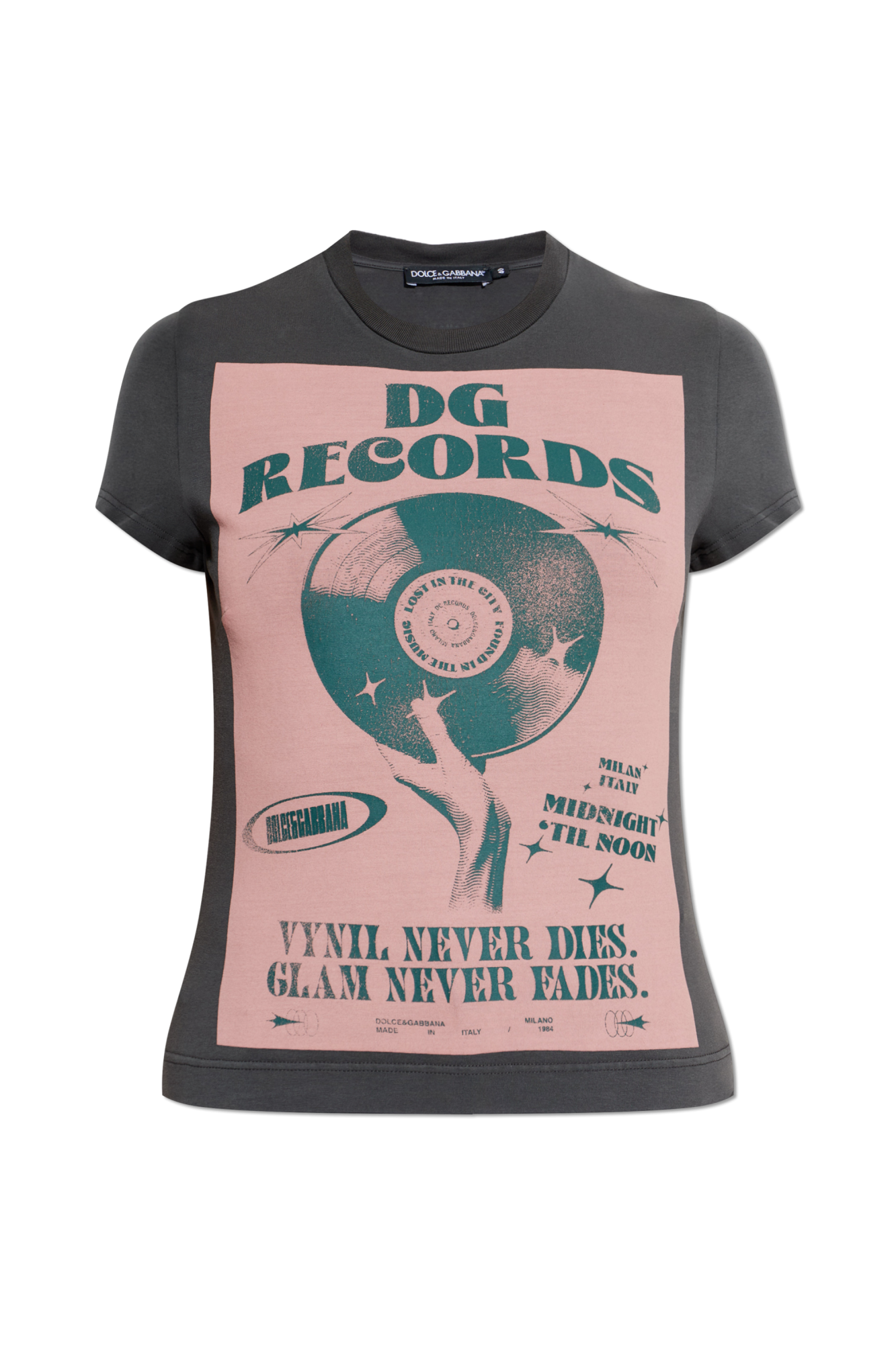 Dolce & Gabbana T-shirt Z Nadrukiem, Kobiety, Szary