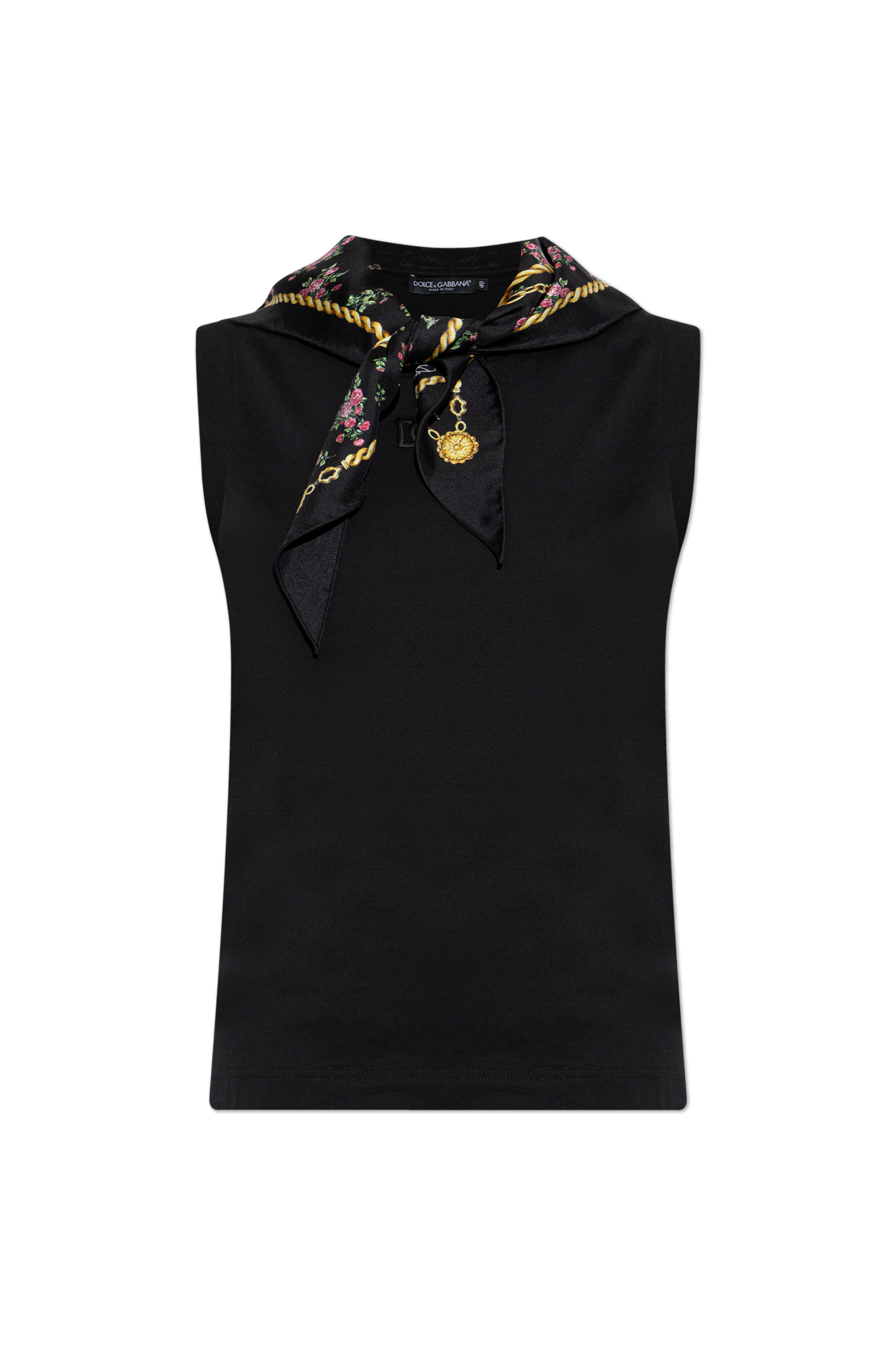 Dolce & Gabbana Top Z Odpinaną Chustą, Kobiety, Czarny