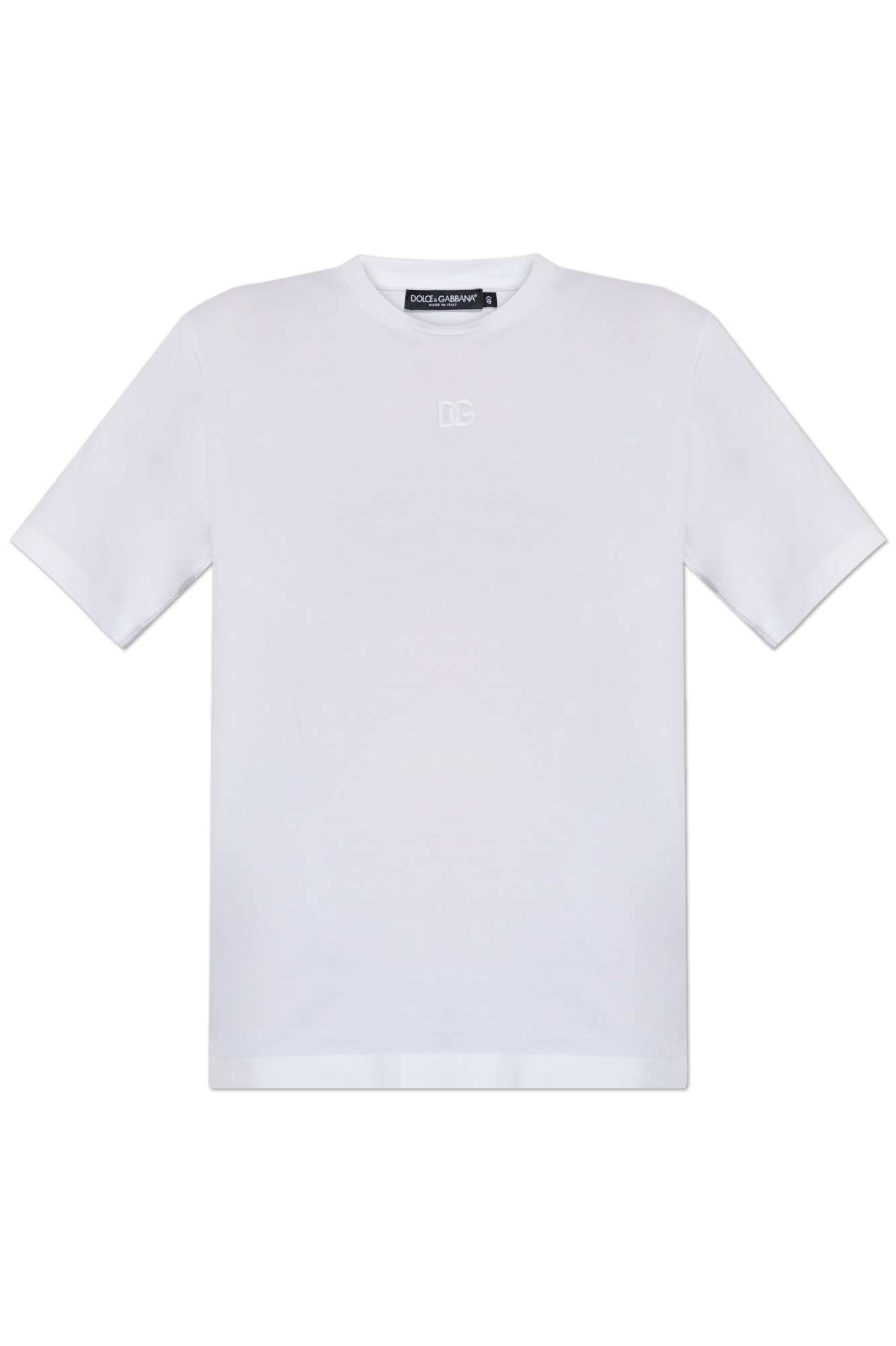Dolce & Gabbana T-shirt Z Wyszytym Logo, Kobiety, Biały
