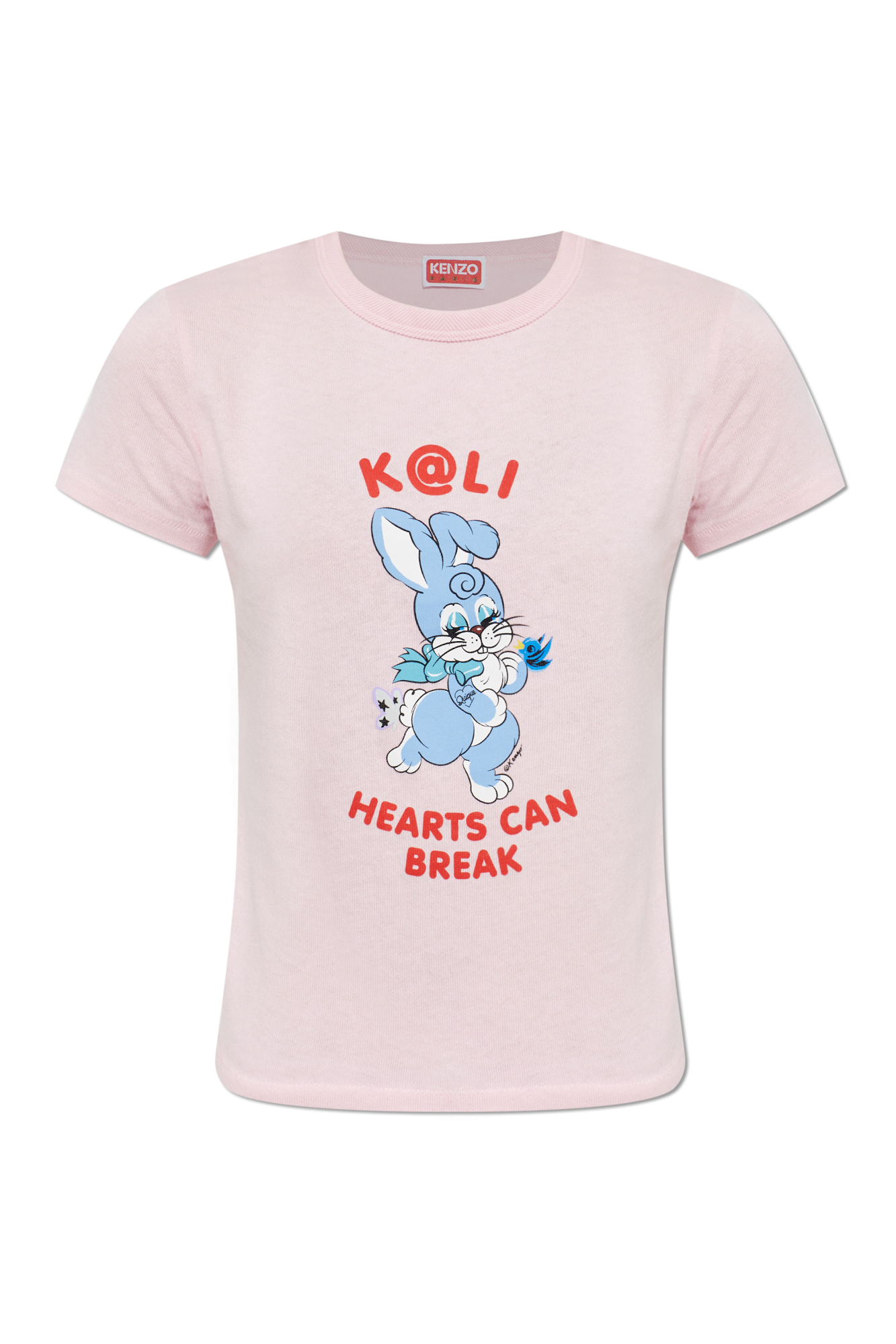 Kenzo T-shirt Z Nadrukiem, Kobiety, Różowy