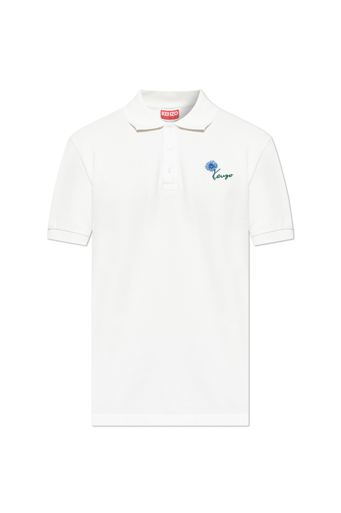 Kenzo Polo Z Logo, Mężczyźni, Biały