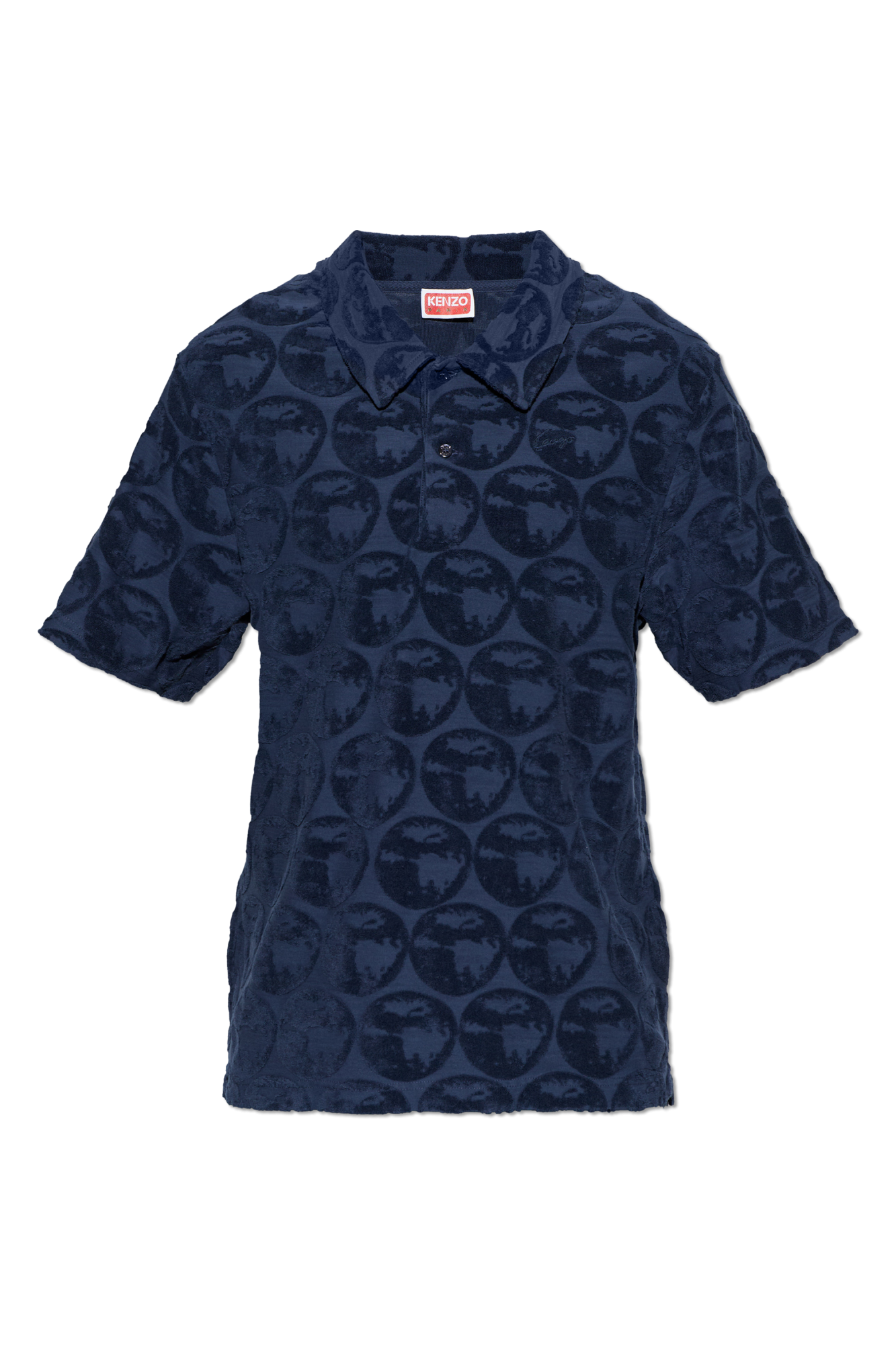 Kenzo Bawełniane Polo, Mężczyźni, Granatowy