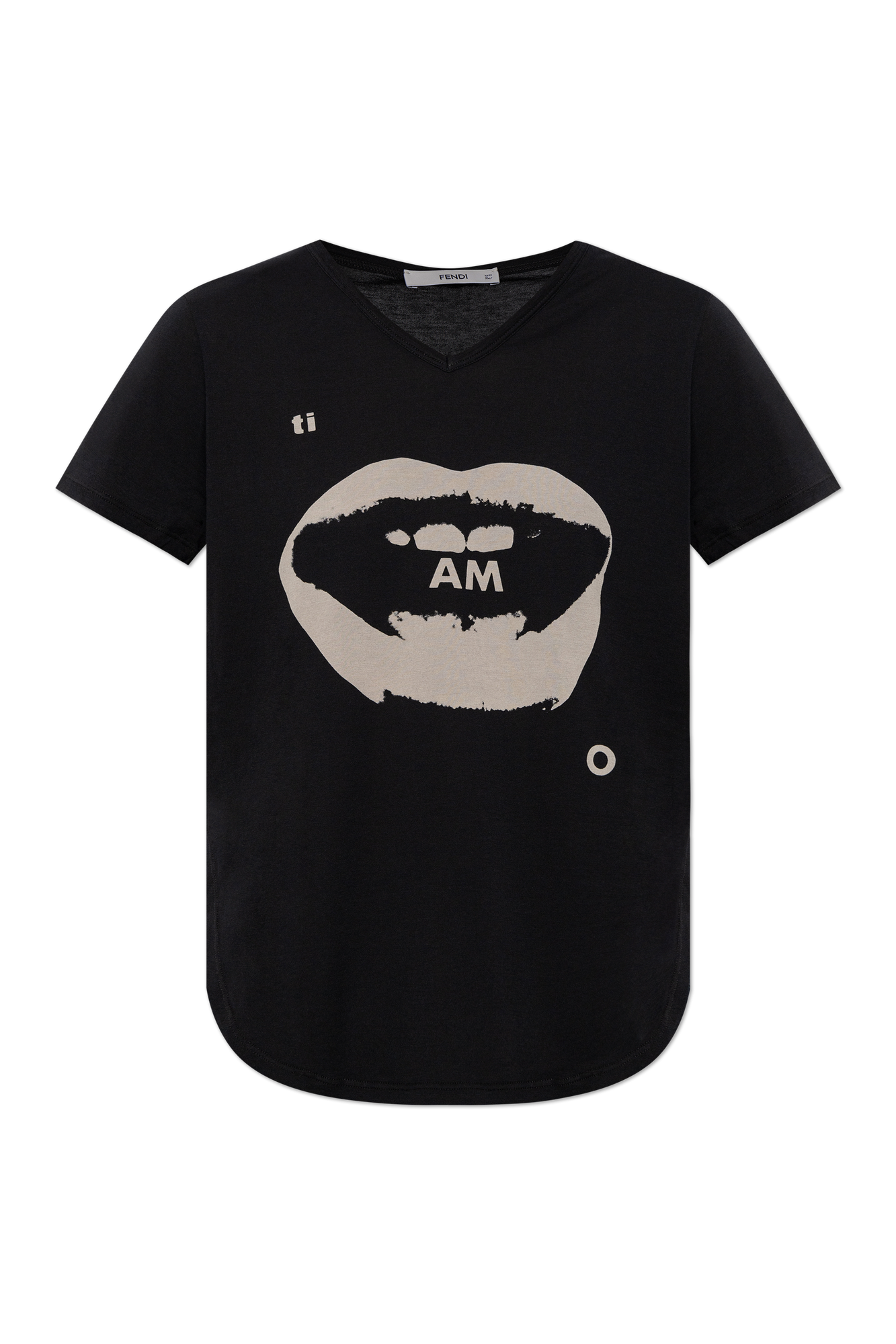 Fendi T-shirt Z Nadrukiem, Kobiety, Czarny