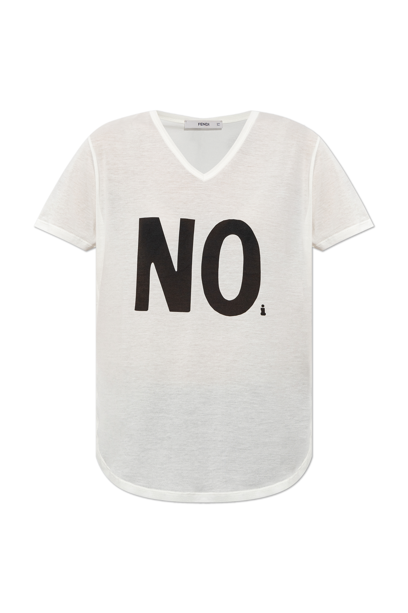 Fendi T-shirt Z Nadrukiem, Kobiety, Kremowy