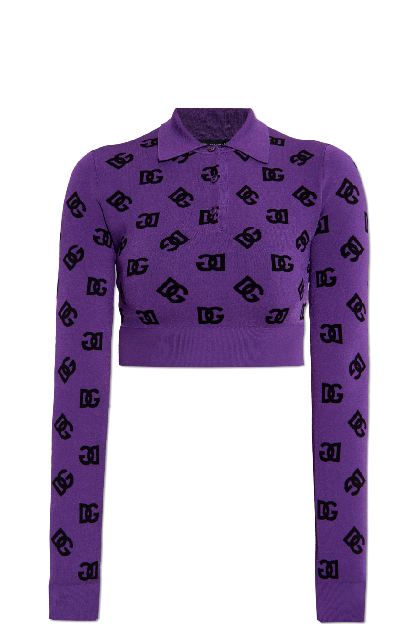 Dolce & Gabbana Krótkie Polo Z Długimi Rękawami, Kobiety, Fioletowy