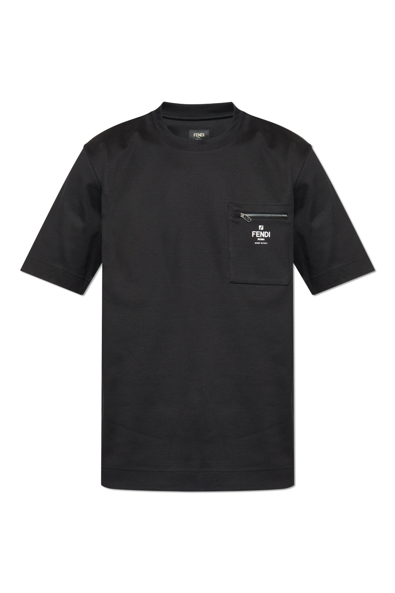Fendi T-shirt Z Logo, Mężczyźni, Czarny