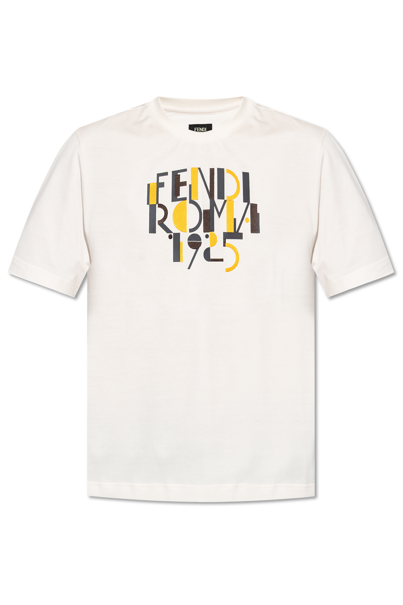 Fendi T-shirt Z Logo, Mężczyźni, Biały
