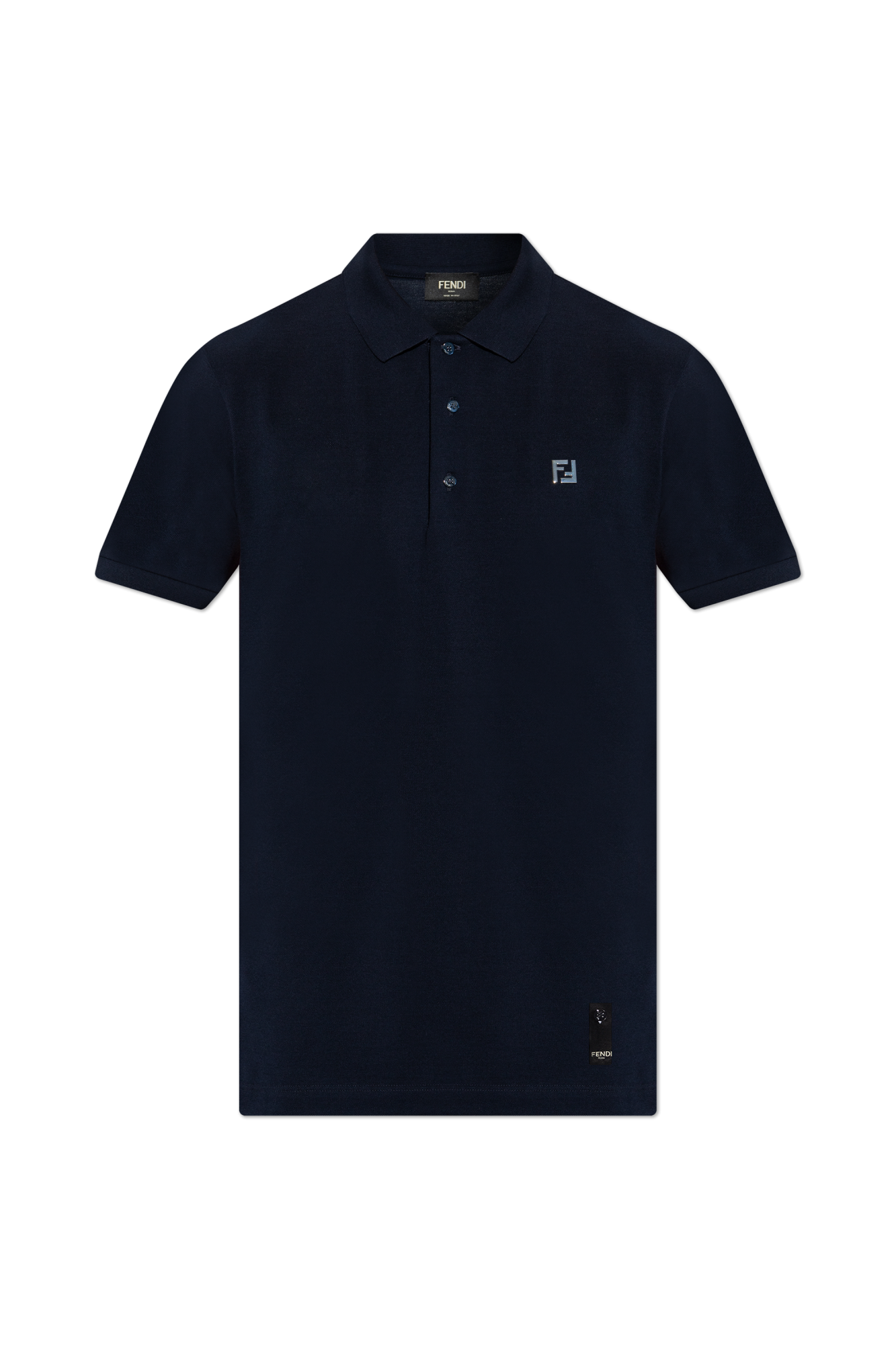 Fendi Polo Z Aplikacją W Kształcie Logo, Mężczyźni, Granatowy