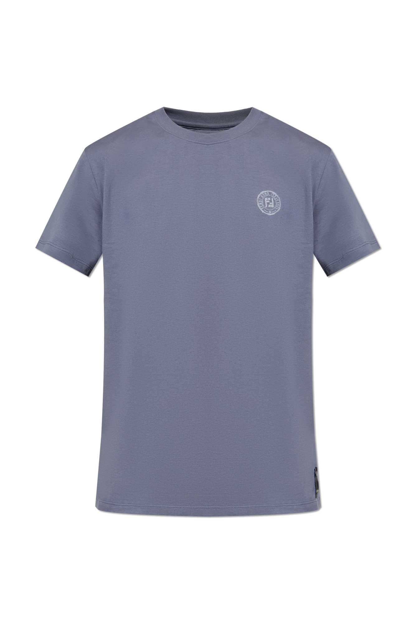 Fendi T-shirt Z Logo, Mężczyźni, Szary