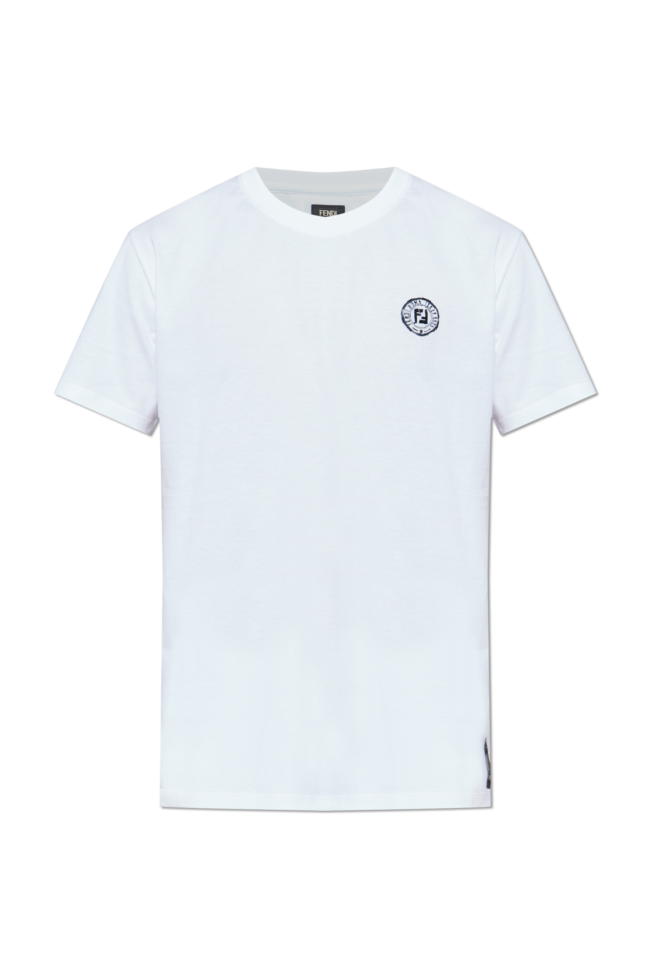 Fendi T-shirt Z Logo, Mężczyźni, Biały