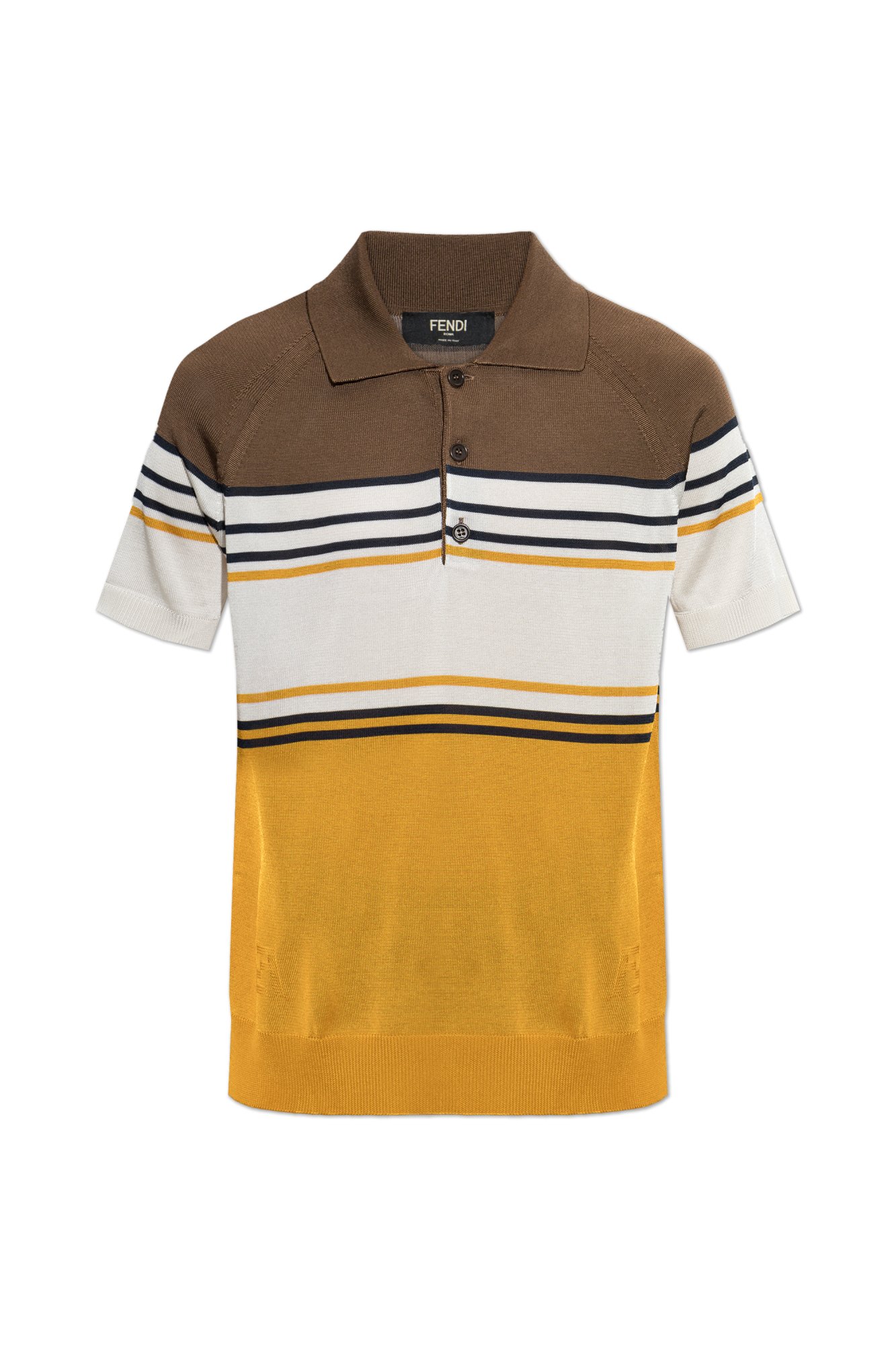 Fendi Polo Z Wyszytym Logo, Mężczyźni, Multikolor