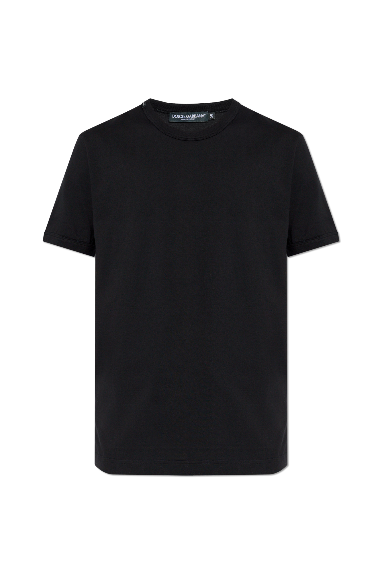 Dolce & Gabbana T-shirt Z Okrągłym Dekoltem, Mężczyźni, Czarny