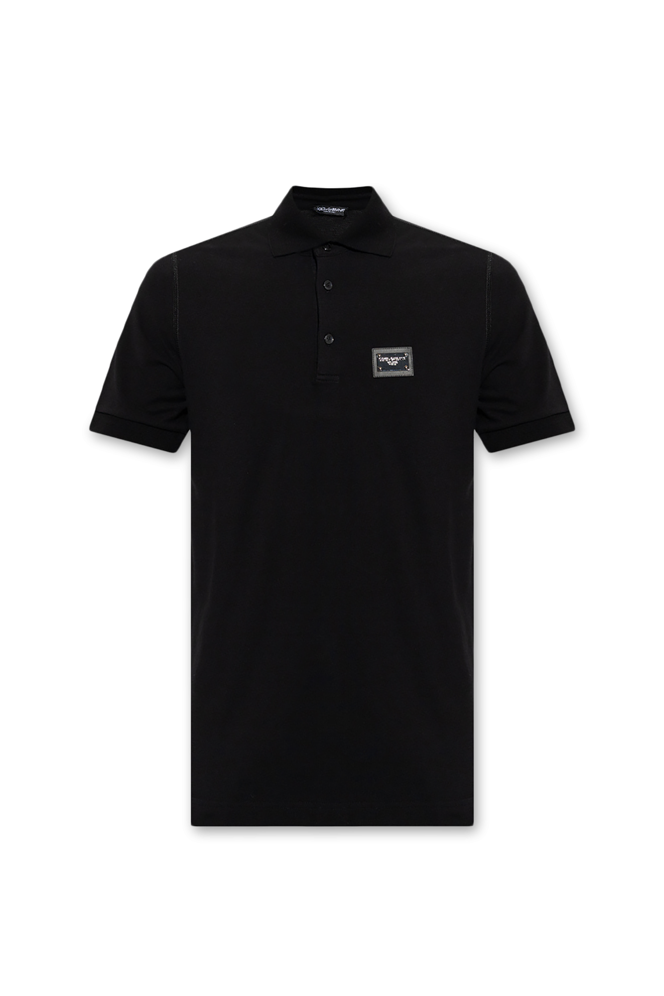 Dolce & Gabbana Polo Z Logo, Mężczyźni, Czarny