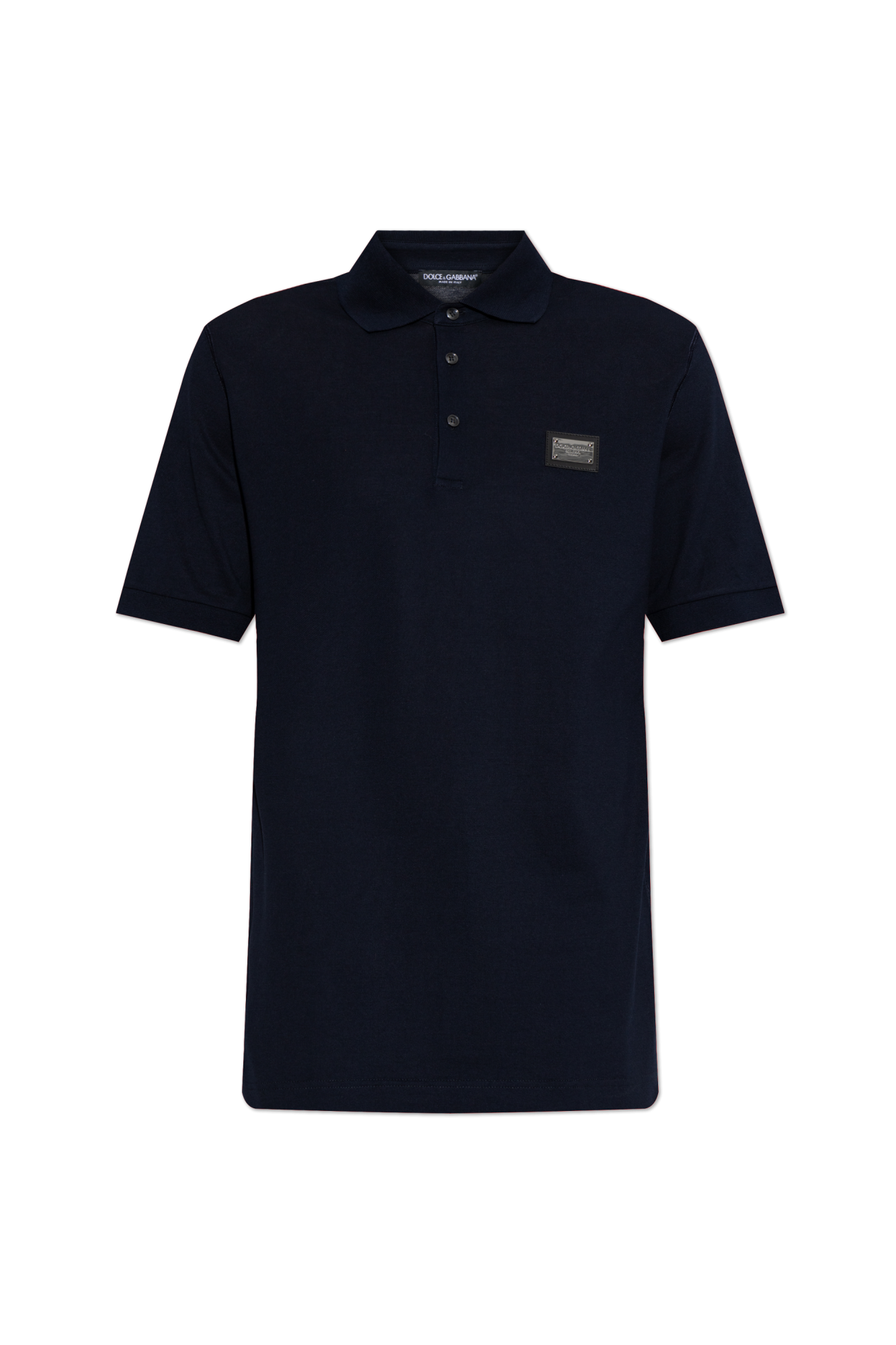 Dolce & Gabbana Polo Z Aplikacją Z Logo, Mężczyźni, Czarny