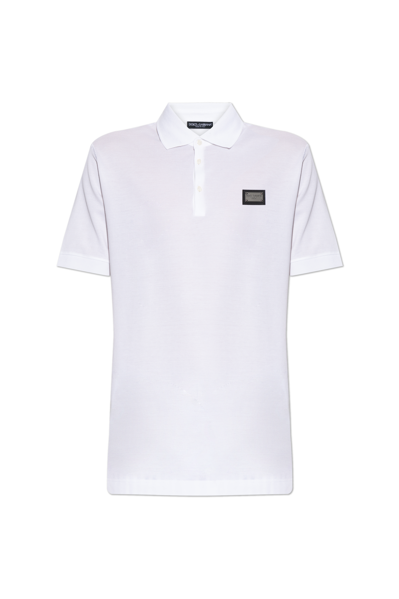 Dolce & Gabbana Polo Z Aplikacją Z Logo, Mężczyźni, Biały