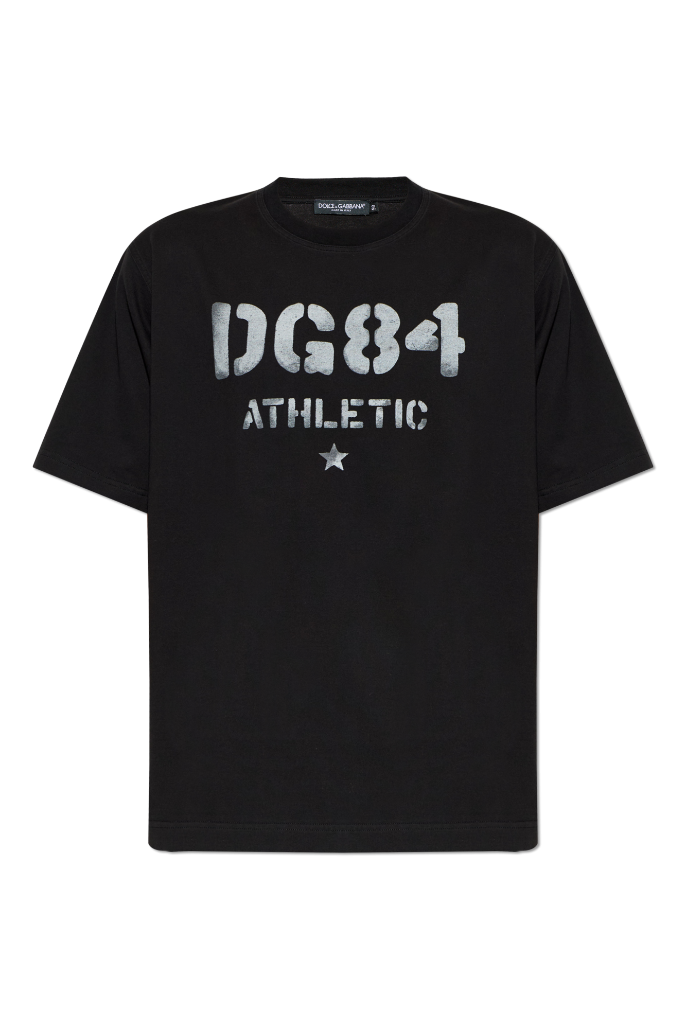 Dolce & Gabbana T-shirt Z Logo, Mężczyźni, Czarny