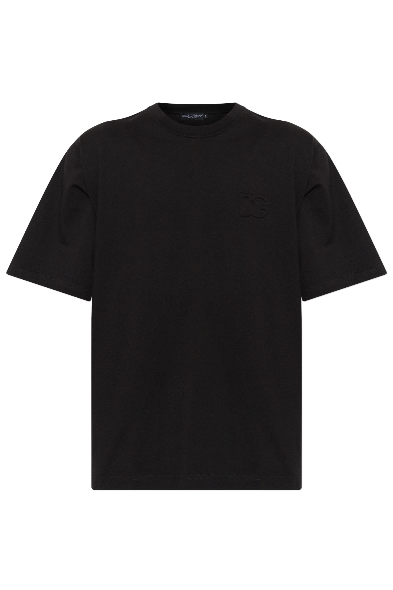 Dolce & Gabbana T-shirt Z Wypukłym Logo, Mężczyźni, Czarny