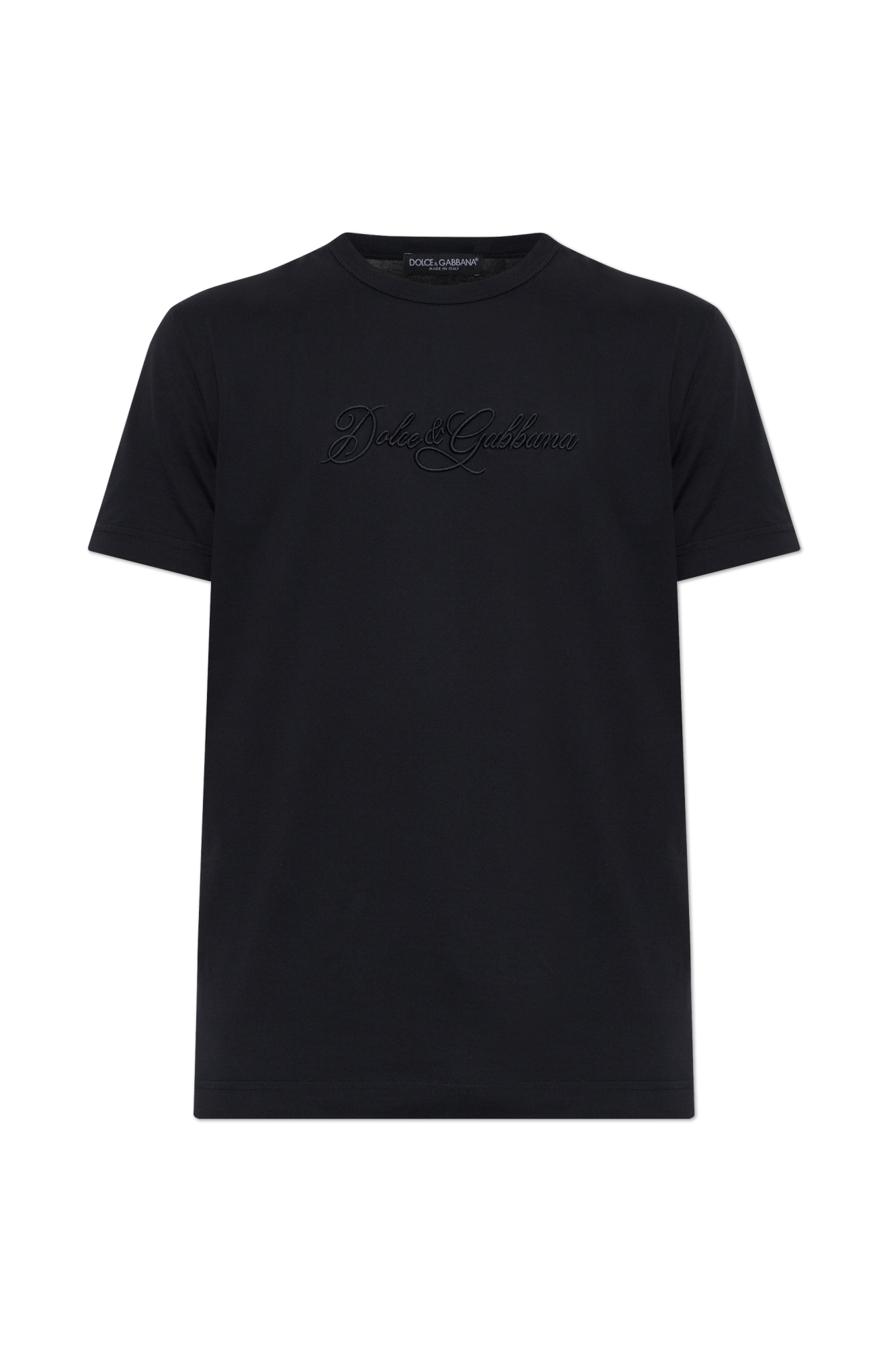 Dolce & Gabbana T-shirt Z Wyszytym Logo, Mężczyźni, Granatowy