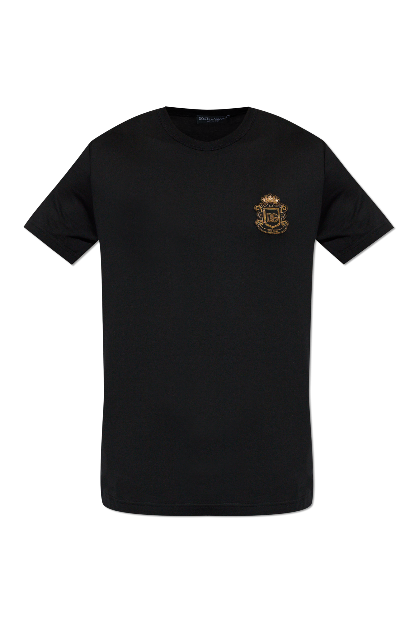 Dolce & Gabbana T-shirt Z Naszywką Z Logo, Mężczyźni, Czarny
