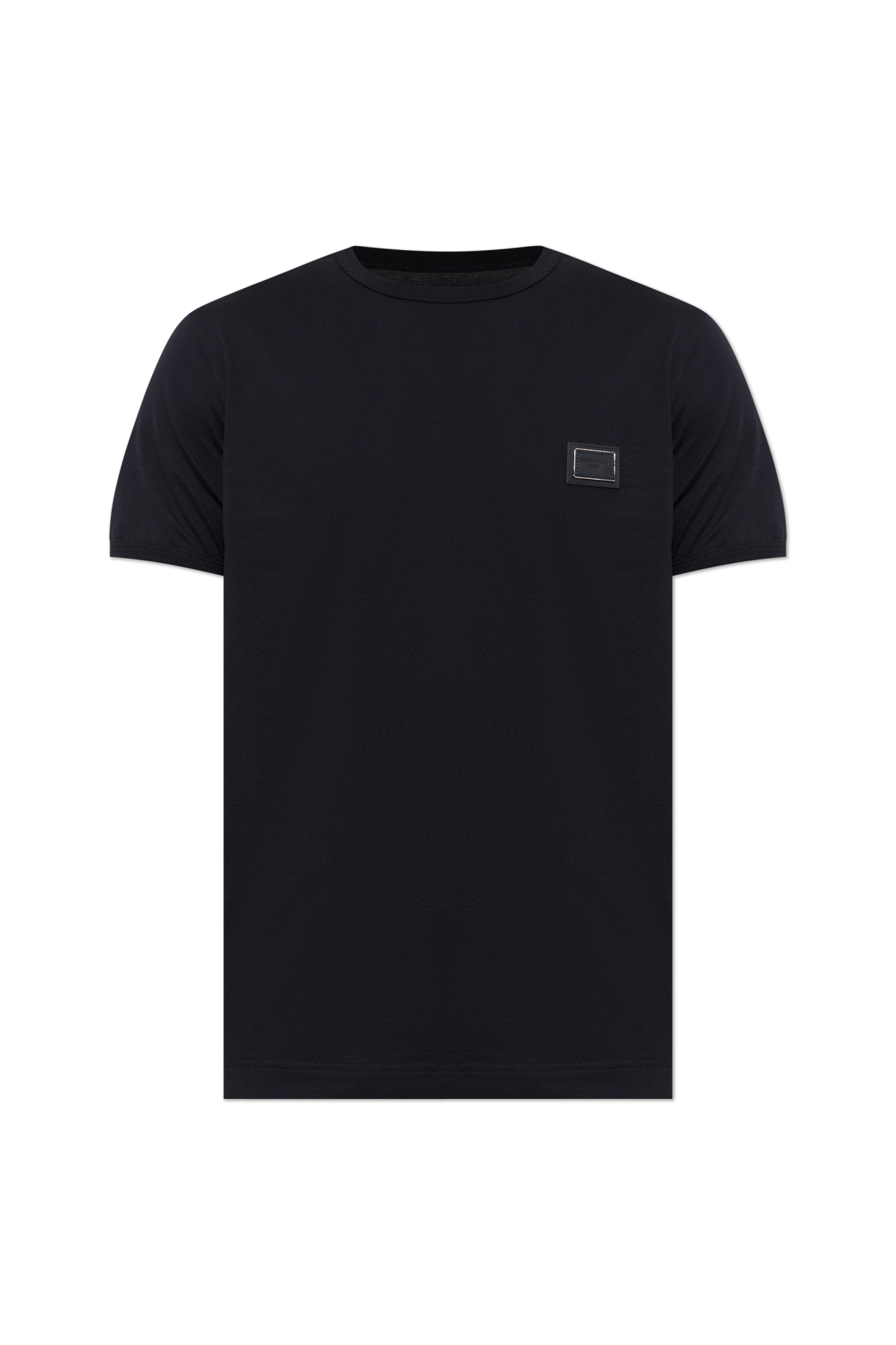 Dolce & Gabbana T-shirt Z Naszywką Z Logo, Mężczyźni, Granatowy