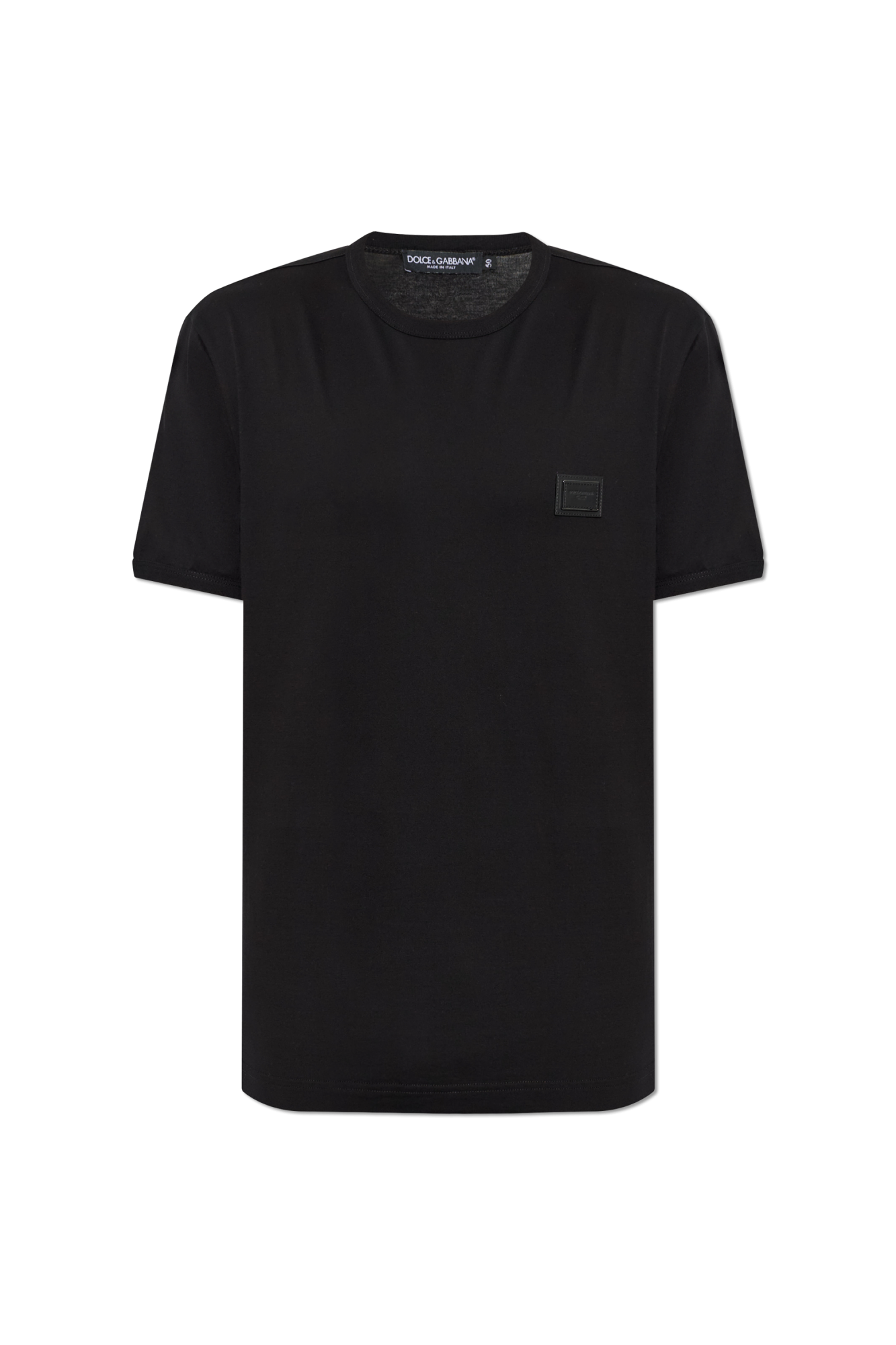 Dolce & Gabbana T-shirt Z Naszywką Z Logo, Mężczyźni, Czarny