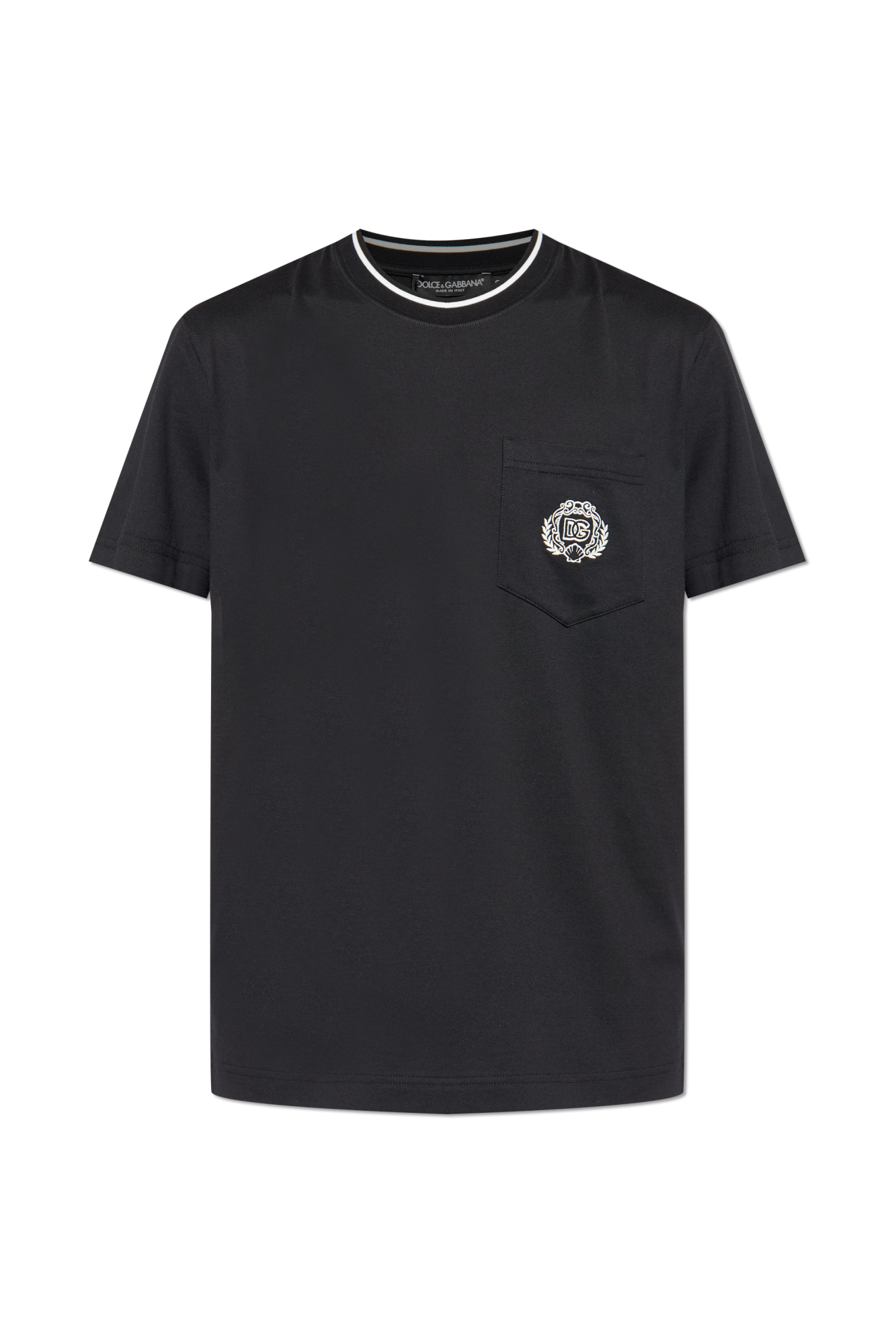 Dolce & Gabbana T-shirt Z Kieszenią, Mężczyźni, Czarny
