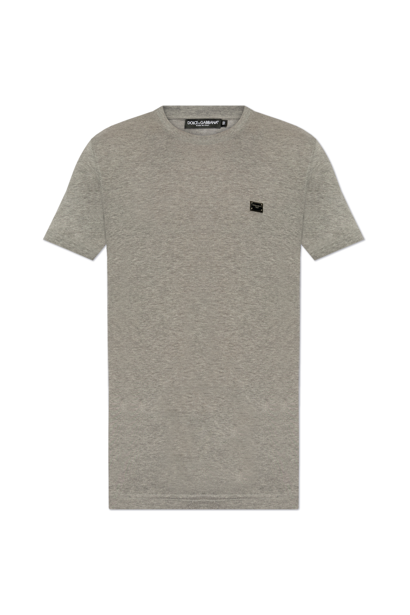 Dolce & Gabbana T-shirt Z Logo, Mężczyźni, Szary