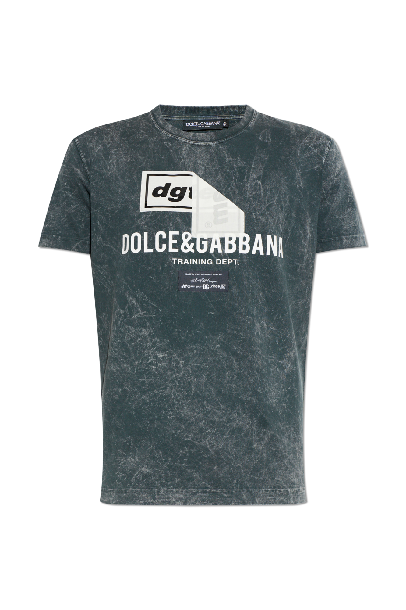 Dolce & Gabbana T-shirt Z Logo, Mężczyźni, Szary