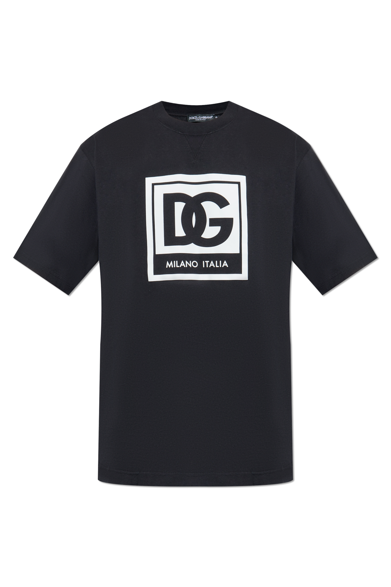 Dolce & Gabbana T-shirt Z Nadrukowanym Logo, Mężczyźni, Czarny
