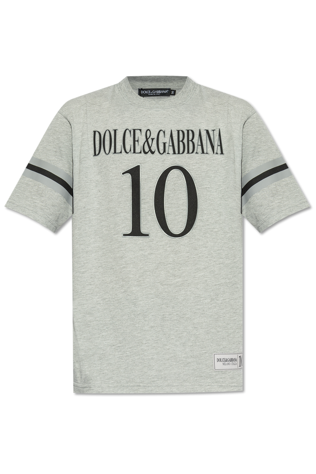 Dolce & Gabbana T-shirt Z Nadrukiem, Mężczyźni, Szary