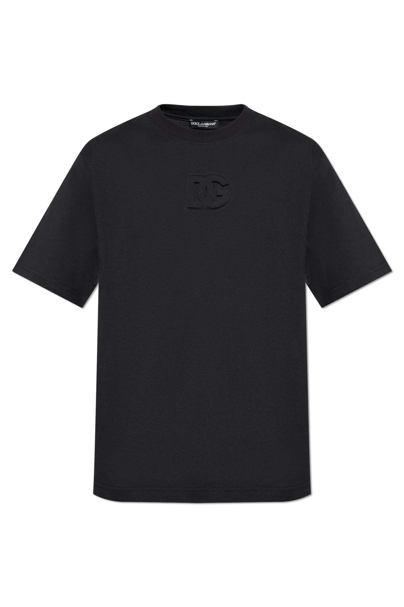 Dolce & Gabbana T-shirt Z Logo, Mężczyźni, Czarny