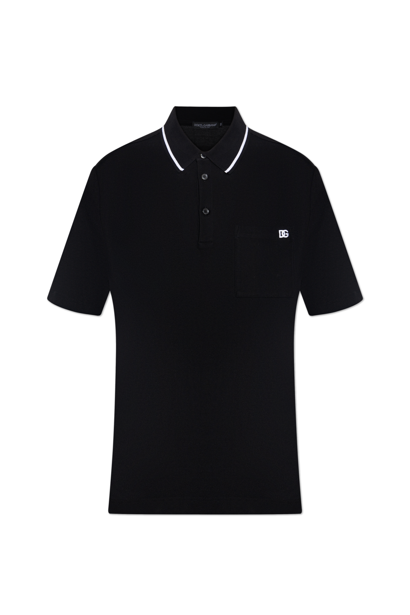 Dolce & Gabbana Polo Z Kieszenią, Mężczyźni, Czarny