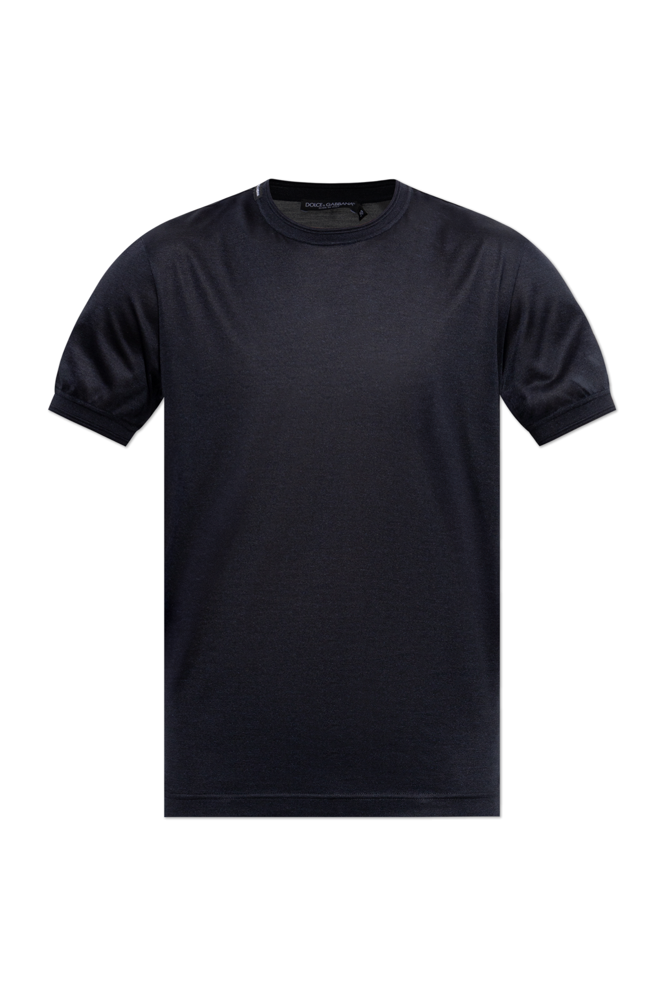 Dolce & Gabbana Jedwabny T-shirt, Mężczyźni, Granatowy