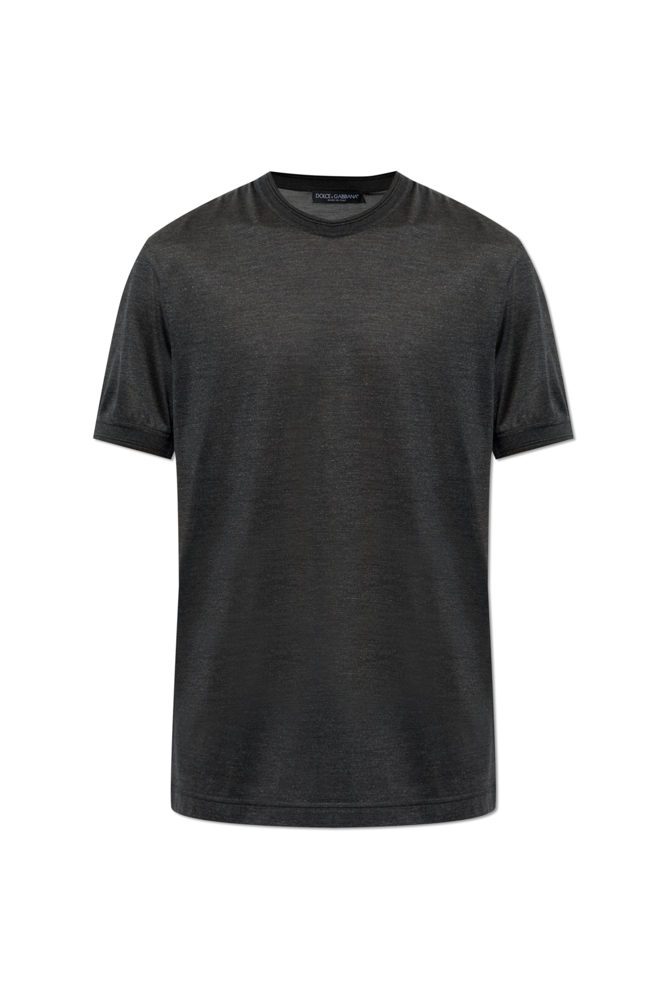 Dolce & Gabbana Jedwabny T-shirt, Mężczyźni, Czarny