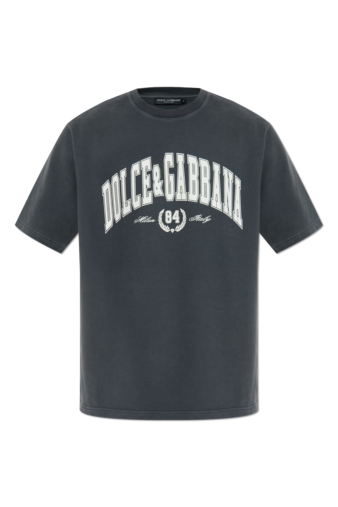 Dolce & Gabbana T-shirt Z Nadrukowanym Logo, Mężczyźni, Szary
