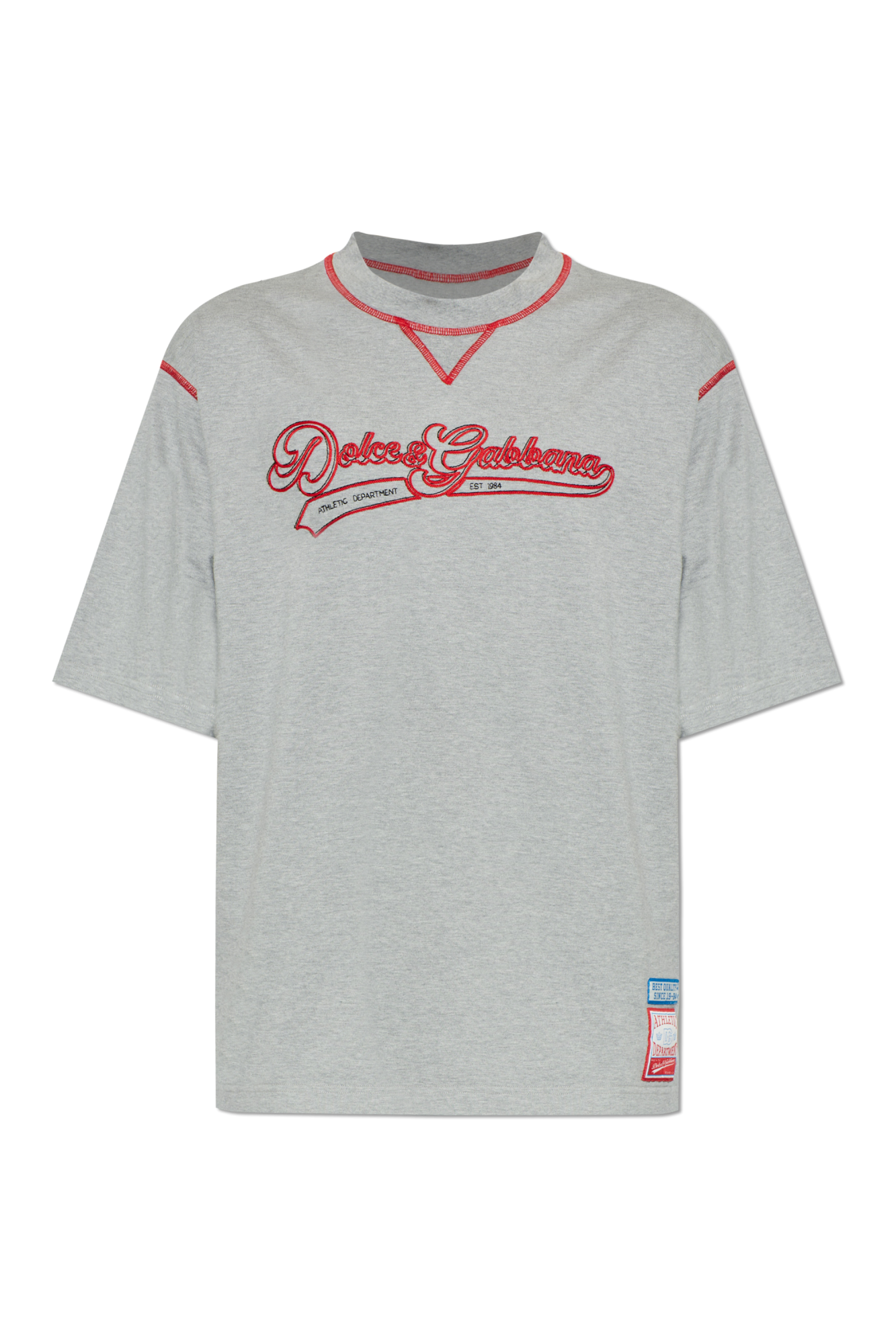 Dolce & Gabbana T-shirt Z Logo, Mężczyźni, Szary