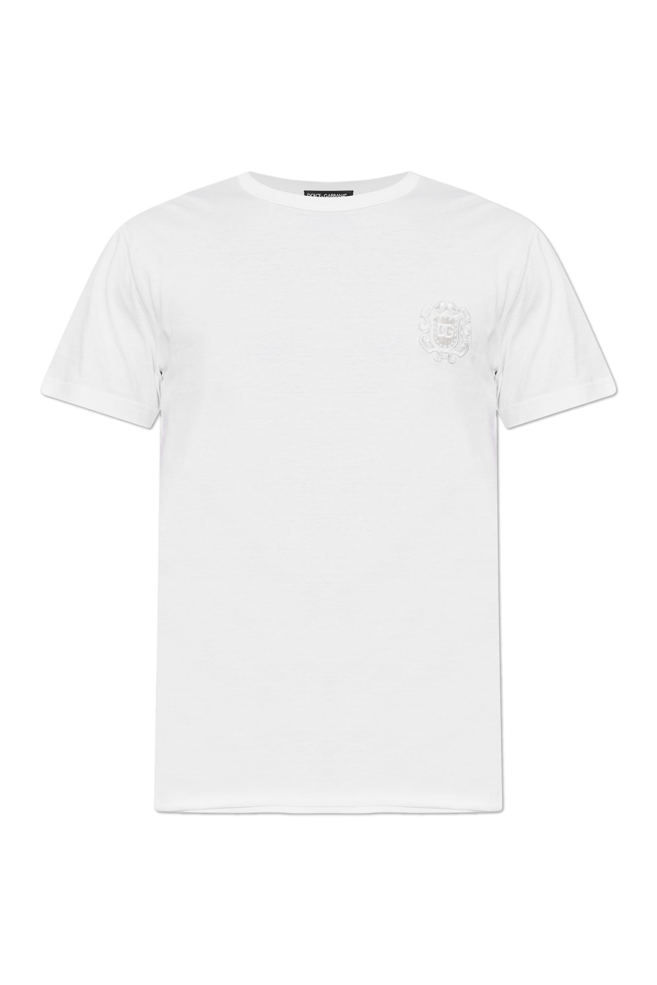 Dolce & Gabbana T-shirt Z Surowym Wykończeniem, Mężczyźni, Biały